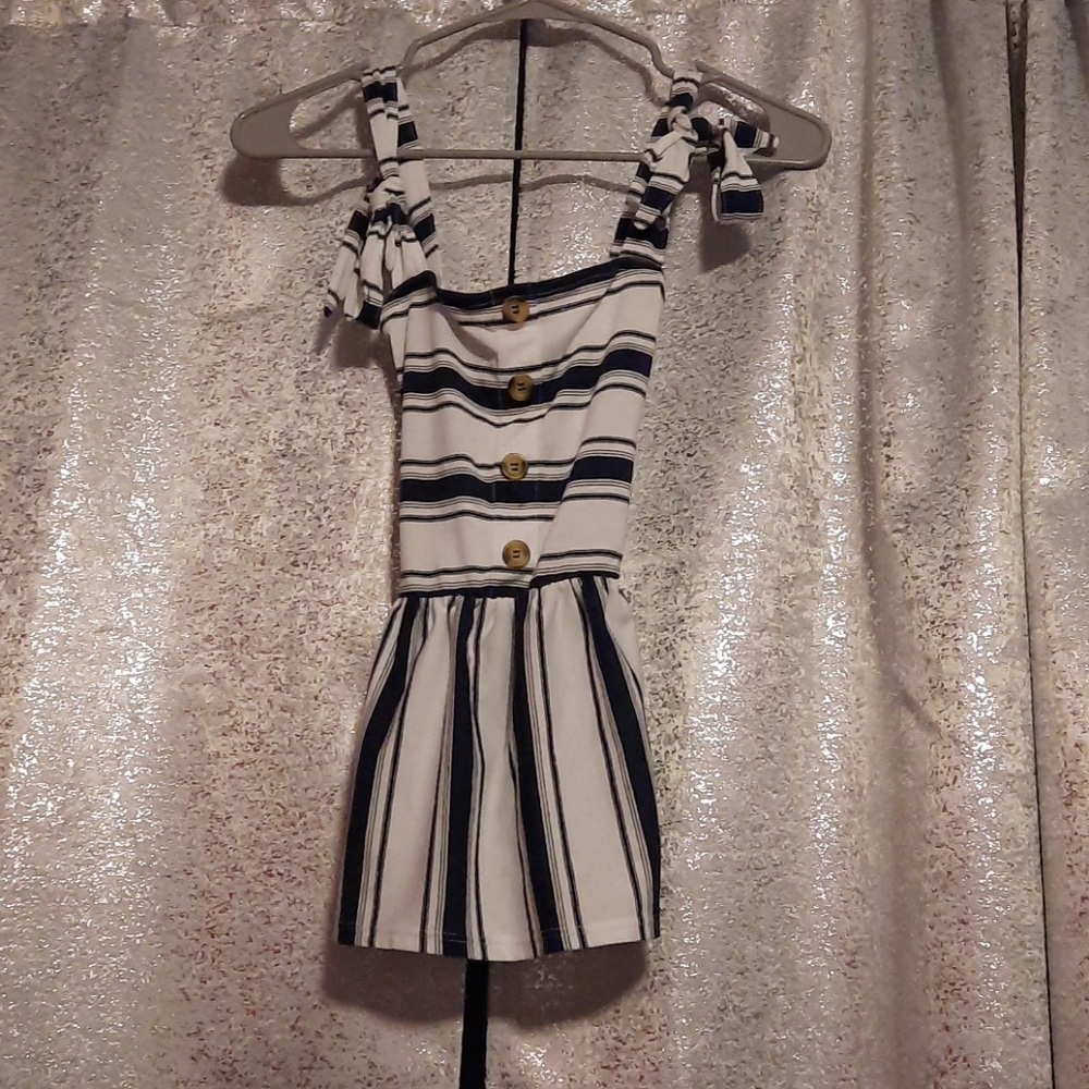 Justify - small white and blue stripped tank top